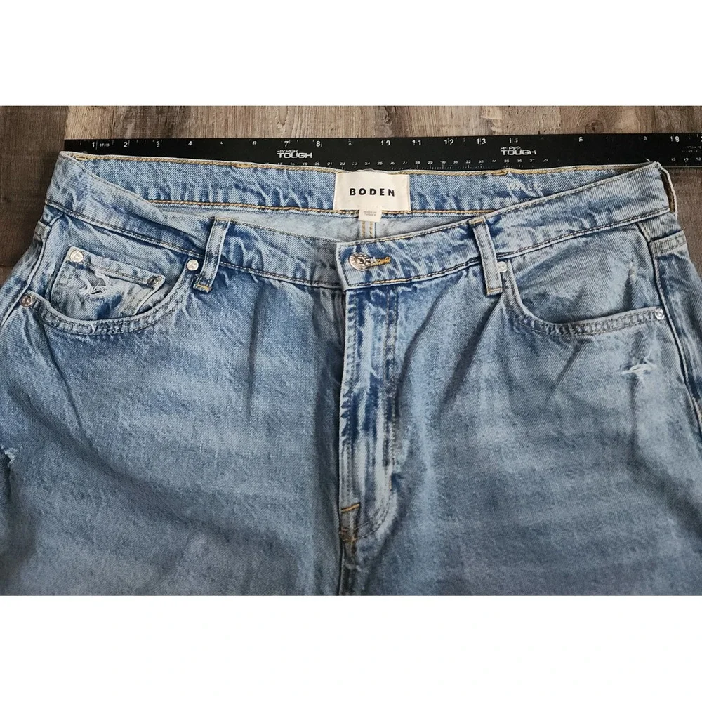 Boden Loose Jeans Womens 32x32*(Actual 36x28) Light Blue Distressed Ripped